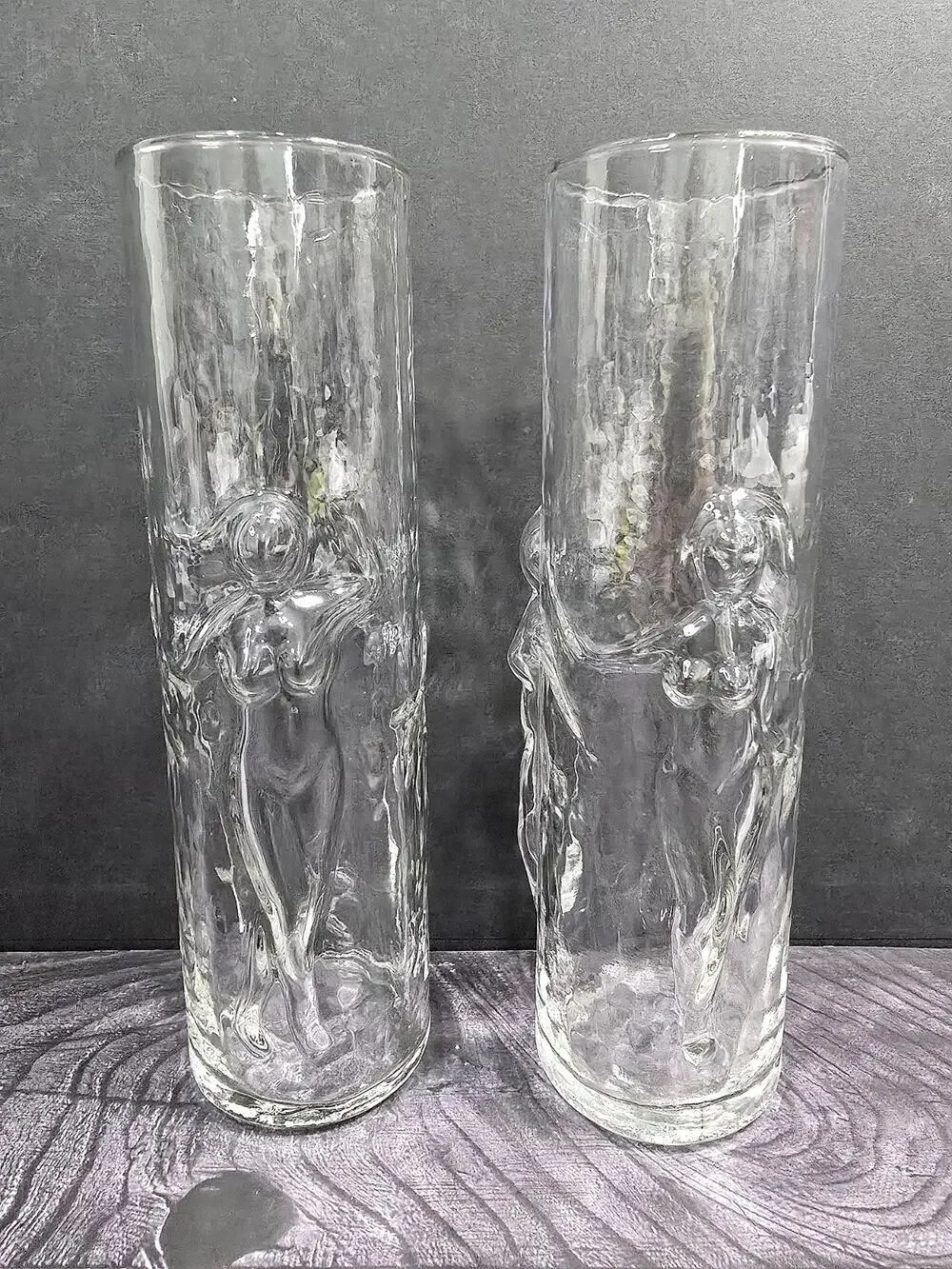 RARE Vintage Libbey La Femme Nude Glasses - Stunning MCM Pair! 1970's